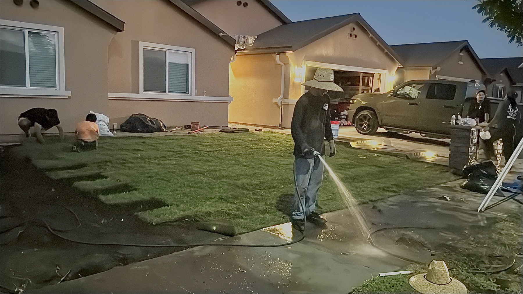 New Sod and grading installed in Delano